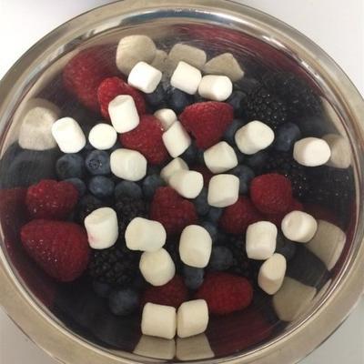 patriottische rode, witte en blauwe fruitsalade