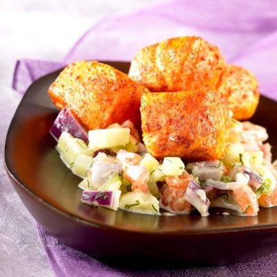 actifried tandoori zalm met verfrissende raita