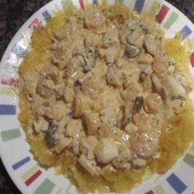 spaghetti squash zeevruchten alfredo