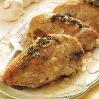 geroosterde kipfilets met knoflook-sherry saus