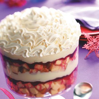 witte chocolete en cranberry triffle