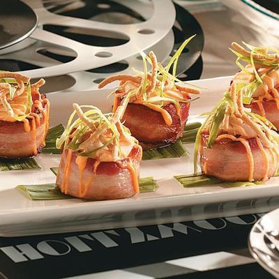 Aziatische bacon verpakt coquilles