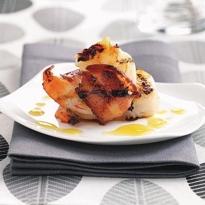 rokerige gegrilde garnalen