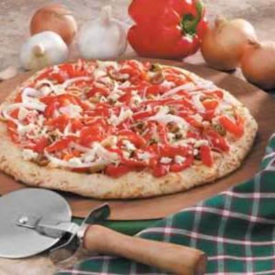 geroosterde knoflook en peper pizza