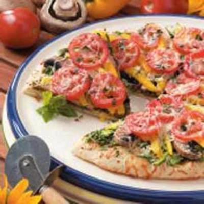 pesto plantaardige pizza