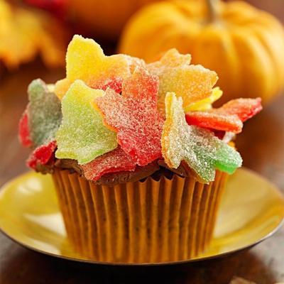 bladeren van de herfst cupcakes