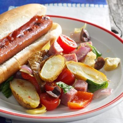 gegrilde aardappel antipasto salade