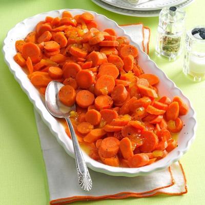 perzik oranje geglaceerde wortels