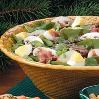 paddestoel spinazie salade