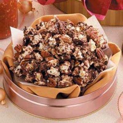 dubbele chocolade popcorn