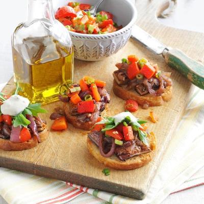 portobella bruschetta met rozemarijn aoli