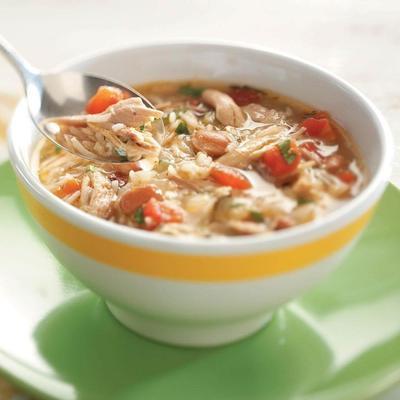 cajun chicken 'n' rijstsoep