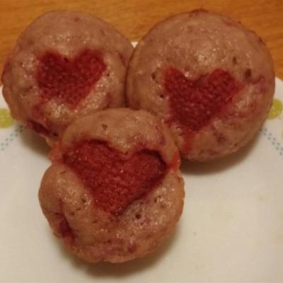 Valentijnsdag aardbei muffins