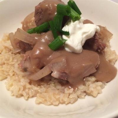 slow cooker beef tips and rice