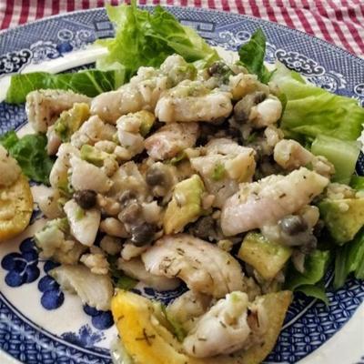 tilapia en avocado salade