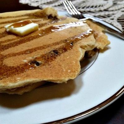 volkoren poffertjes met chocoladeschilfers