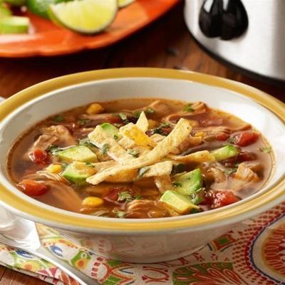 pam's pittige slow cooker kip tortillasoep