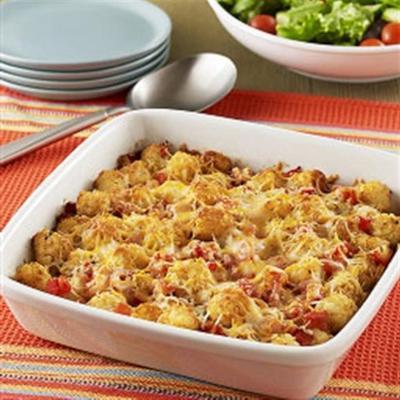 cheesy taco potato puff casserole