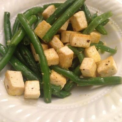 groene bonen en tofu