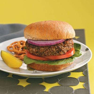 in de buurt van vleesloze hamburger