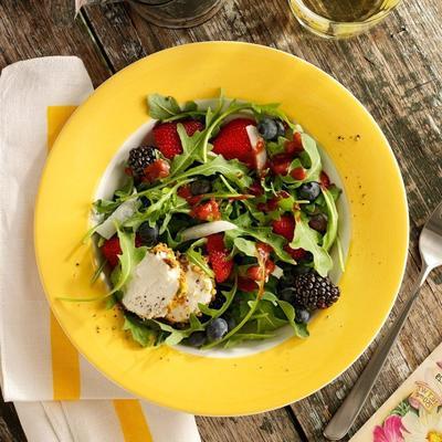 rucola salade met bessen dressing