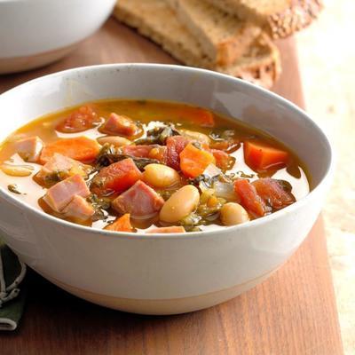 veggie, bonen en ham soep