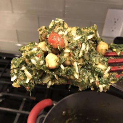 veganistische kikkererwten-curry zonder kokosmelk