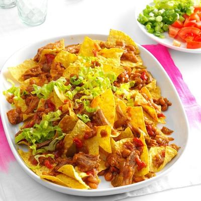 sarah's zelfgemaakte varkensvlees nacho's