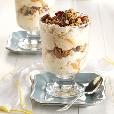 amandel vanille yoghurt parfait