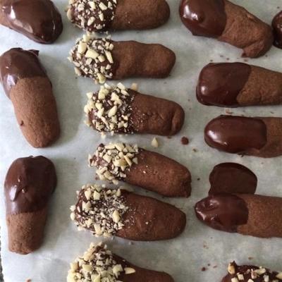 chocoladeschilferkoekjes met zandkoekjes