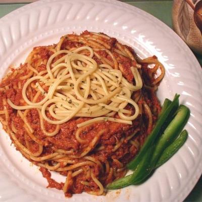 spaghetti met corned beef