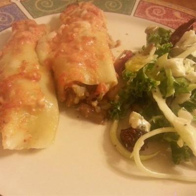 drie vlees cannelloni bakken