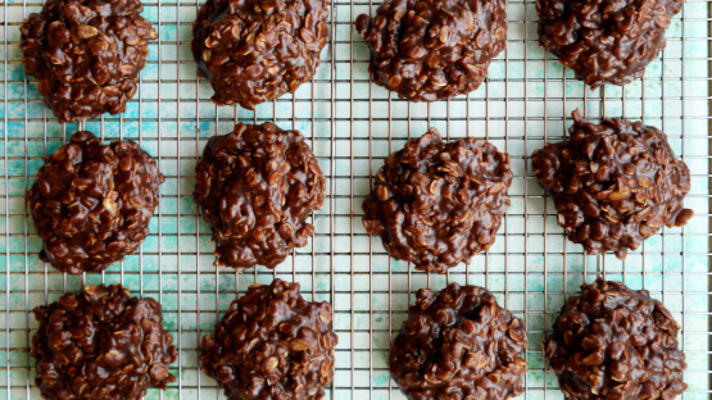 geen-bak chocoladehavermeelkoekjes