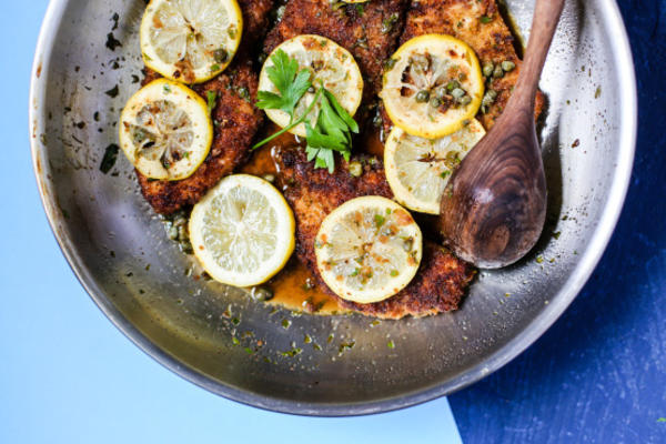 kip scaloppine met citroen glazuur (vetarm en heerlijk!)