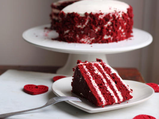 waldorf-astoria rode fluwelen cake