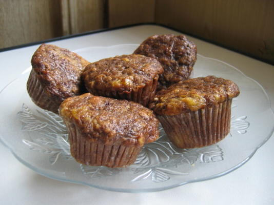 dubbele muffins van chocoladebananen