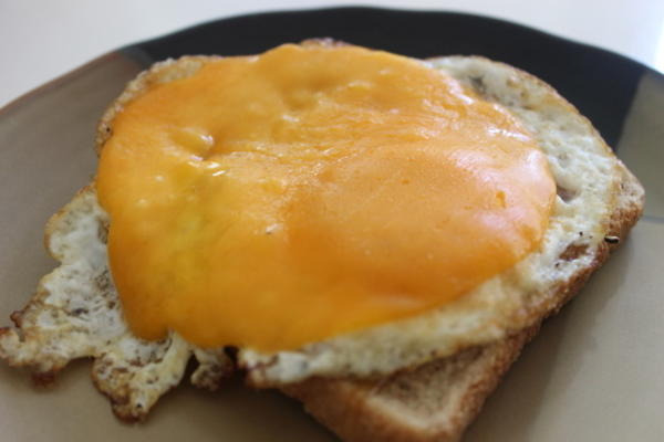eenvoudige gebakken eiersandwich