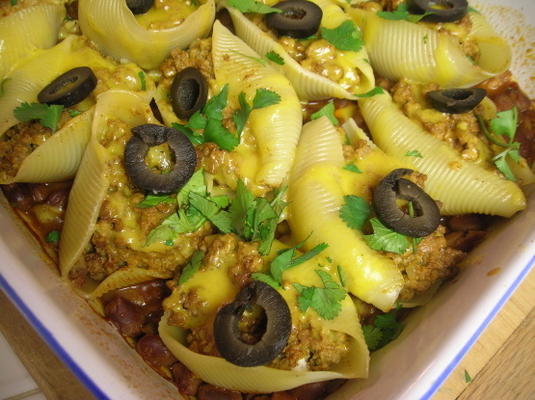 taco gevulde pasta schelpen