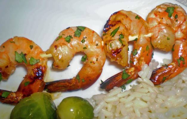 zoete en pittige garnalenkabobs