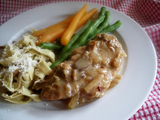 crock pot varkenskarbonades en champignons