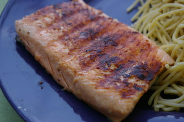 zalm met honing en mosterdglazuur