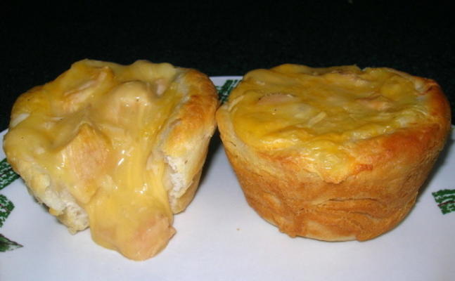 cheesy chicken pot biscuit cups (vetarm, laag cal)