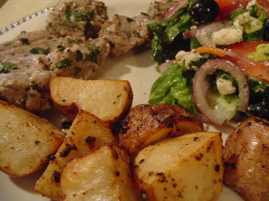 griekse gebakken aardappelen uit de oven