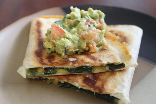 kaas spinazie quesadillas