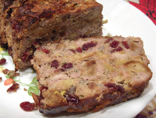 cranberry en kalkoen gehaktbrood