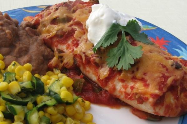 magere kip enchiladas met een hoog vetgehalte.