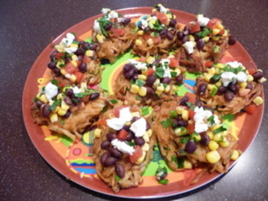 fiesta taco aardappel cake bruschetta