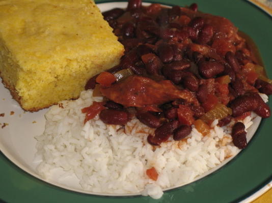 pittige rode bonen en rijst