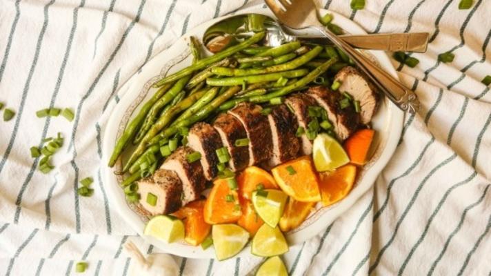 gegrilde knoflook varkenshaas