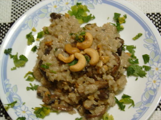 risotto met nootachtige paddestoelen